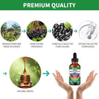 Zinc Quercetin Vitamin C D3 Liquid Immune Support with Organic Echinacea Elderberry, Immune Defense Drops Supplement for Adults- Vegan, Non-GMO, Gluten Free - 2 Fl Oz, 60 Servings