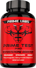 Prime Labs Prime Test Pro - Testosterone Supplement for Men - Test, Vitality, & Energy Booster - with Ashwagandha, PrimaVie Shilajit Extract, & DIM - 60 Capsules