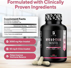 Myo-Inositol & D-Chiro Inositol 40:1 for Women | Inositol Supplement for Women | Hormone Balance, Fertility & Cycle | Vitamin B8, Insulin & Flo Ovarian Support | 120 Caps
