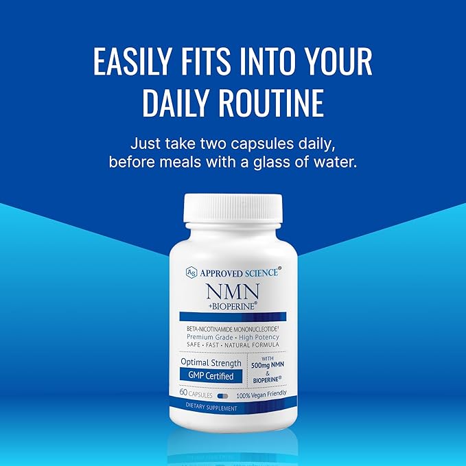 Approved Science NMN - 500mg Stable NMN - Cellular Energy, Healthy Aging - Pack of 3 - Made in USA - Vegan
