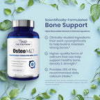 1MD Nutrition OsteoMD for Comprehensive Support - Supplement for Women and Men - Promote Density w/Vitamin D - Hydroxyapatite w/Vitamin D3 & K2-90 Capsules
