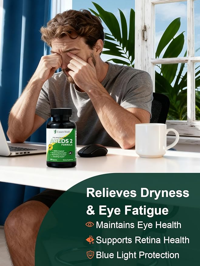 AREDS 2-2 Pack, 240 Capsules + Multivitamin, Lutein and Zeaxanthin 20mg, 2-in-1 Eye Vitamin, Contains Vitamin C, D, E & Zinc