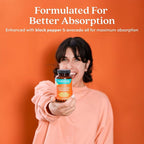 Further Food Premium Curcumin Turmeric Capsules 500mg – Organic, High Potency with Black Pepper & Avocado Oil