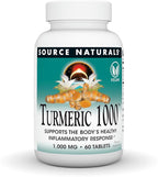 Source Naturals Turmeric 1000, Supports The Body’s Healthy Inflammatory Response*, 1,000mg - 60 Tablets
