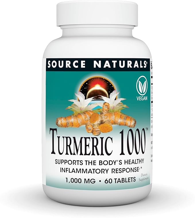 Source Naturals Turmeric 1000, Supports The Body’s Healthy Inflammatory Response*, 1,000mg - 60 Tablets