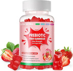 Prebiotic Fiber Gummies for Adults, 7G Extra Strength, Zero Sugar Added, 90 Pectin Based Gummies, Digestive Health & Regularity Support-Strawberry