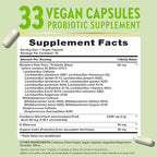 Raw Flora Probiotics for Women | 30 Billion CFU | 33 Capsules | with Cranberry and D-Mannose | Vegan, Non-GMO & Gluten Free Supplement