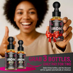 New Elements Liquid Iron Supplement for Women & Men with Vitamin B12 5000mcg - Free Blood Builder for Anemia - Liquid Vitamin B12 Drops for Adults with MCT Oil, Natural Grape Flavor, 2 Fl Oz