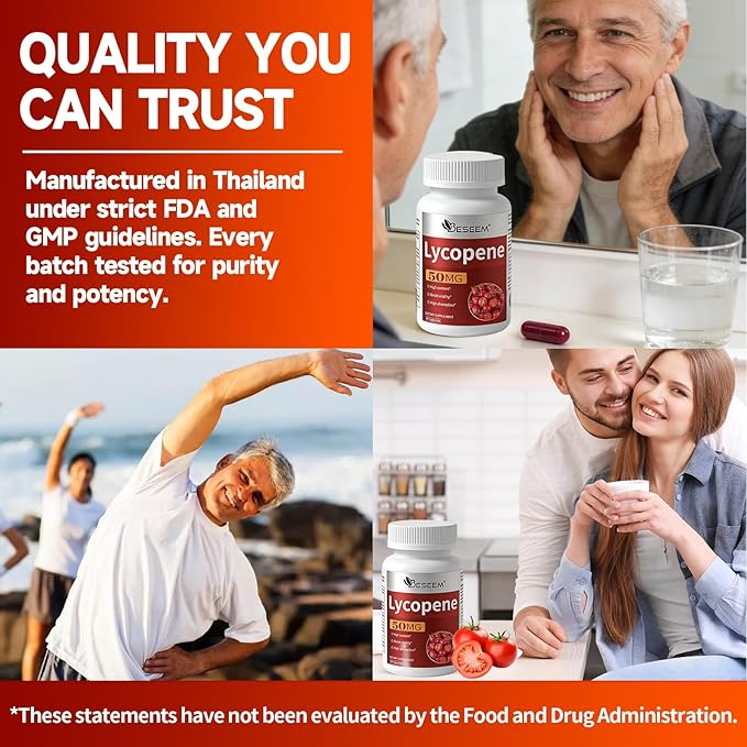 Men‘s Lycopene Softgels with Saw Palmetto & Pumpkin Seed Oil – Prostate Health Support & Nutrient Complex with Zinc, Vitamin B6, B12, Copper – 60 Capsules