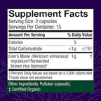 Host Defense Mushrooms Lion's Mane - Brain Health Support Supplement for Focus & Memory Function - Immune & Nervous System Support Supplement- 30 Capsules