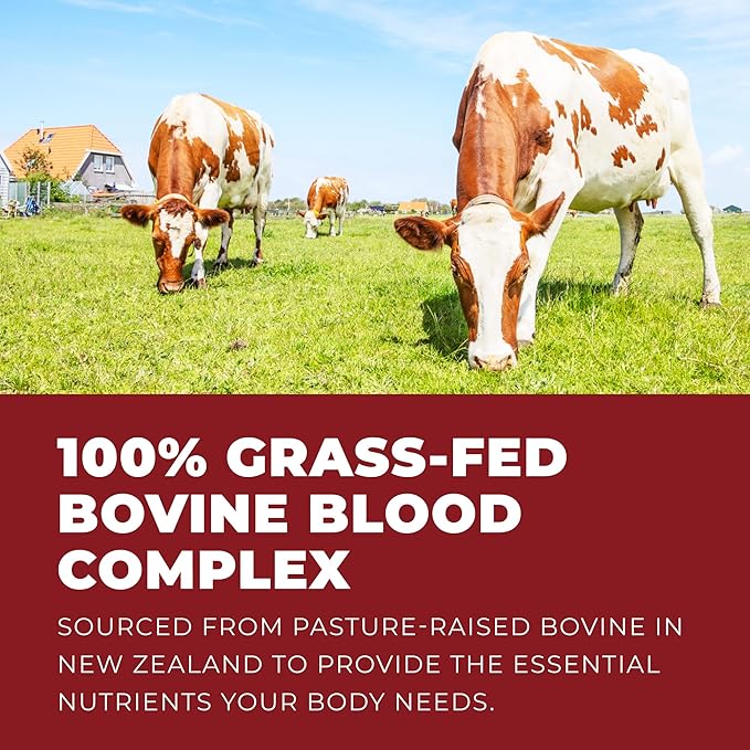 Left Coast Performance Grass Fed Bovine Blood and Beef Liver Supplement –100% Grass Fed, New Zealand Pasture Raised Beef Organs - Natural Blood Builder, Non GMO, Freeze Dried –180 Capsules