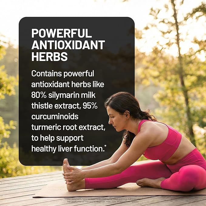 NatureWise Liver Balance Detox Supplement - Triple Repair Formula with Milk Thistle, Dandelion, Turmeric, Artichoke, Reishi Mushroom & Kudzu, - Vegan - 120 Capsules[60-Day Supply]