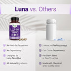 Nested Naturals Luna Sleep Aid - Non-Habit Forming Natural Sleeping Pills for Adults with Naturally Sourced Ingredients - Valerian Root, Melatonin, Chamomile, Lemon Balm, and More - 120 Vegan Capsules