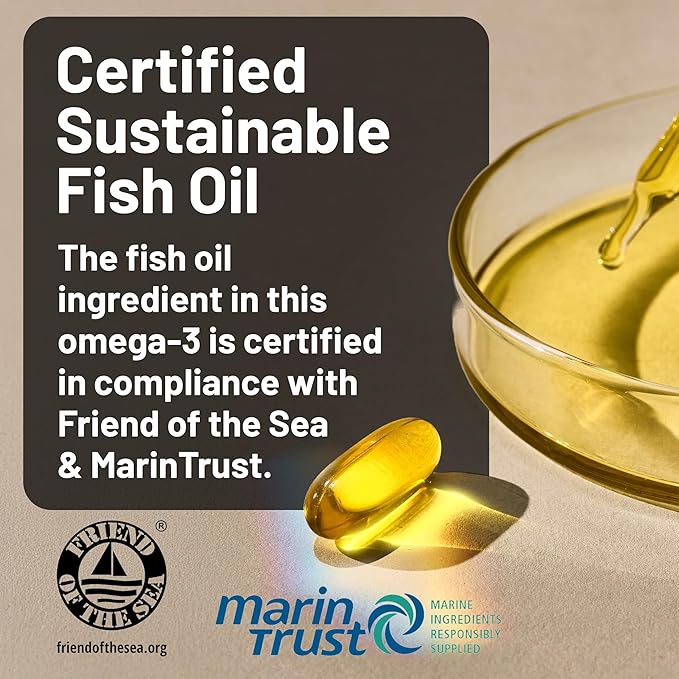 NatureWise Ultra Omega 3 Fish Oil 2200 mg – 1300 mg Omega-3 - Triglyceride Form - Lemon Flavor - Wild-Caught Fish Oil + EPA & DHA - Burpless, Non-GMO - 120 Softgels[2-Month Supply]