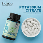 Potassium Citrate 800 mg High Absorption Potassium Supplement - 60 Servings Supports Electrolyte Balance - Pure and Potent