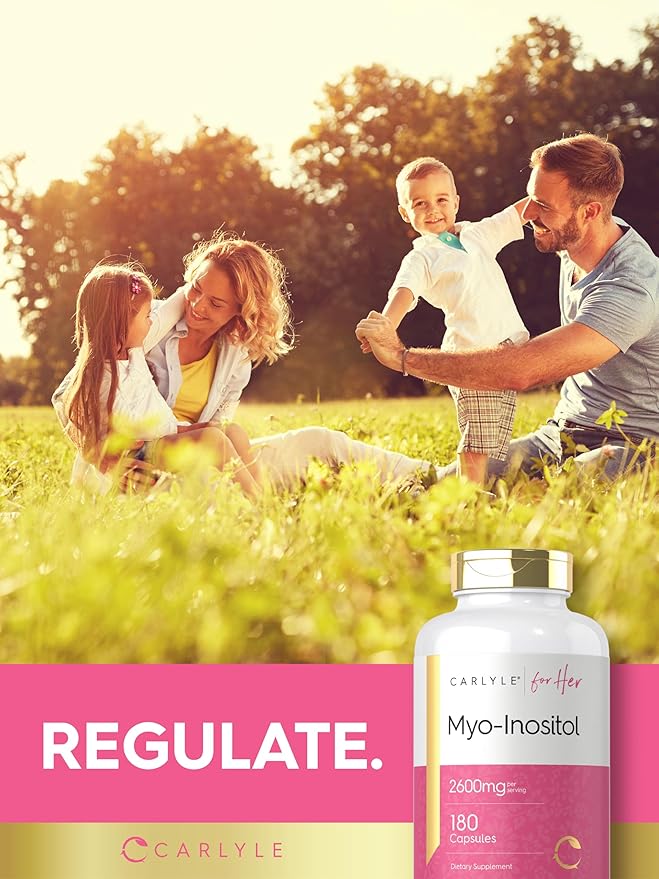 Carlyle Myo-Inositol Supplement for Women | 2600mg | 180 Capsules | Extra Strength | Non-GMO, Gluten Free