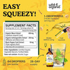 Wild & Organic Maca Ashwagandha Drops for Men and Women - Peruvian Maca Root and Ashwagandha Tincture for Overall Support - Vegan, Sugar & Alcohol-Free Extract Supplement - 2 fl oz