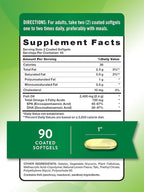 Nature's Truth Fish Oil Omega 3 Supplement | 2400mg | 90 Softgels | Lemon Flavor | Odorless | Non-GMO & Gluten Free