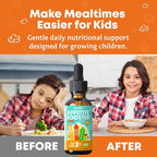 Appetite Booster Drops for Kids - Toddler Liquid Formula to Support Healthy Nutrient Absorption with Vitamins B1 B3 B6 B12 Zinc & L-Lysine - Ages 2+ - Sugar-Free 2 Fl Oz