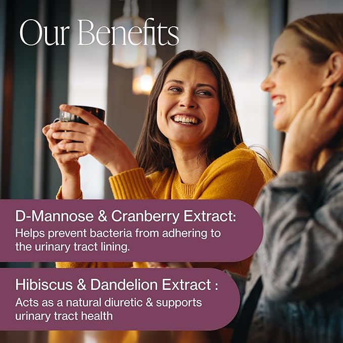 Pure D Mannose Capsules 1000mg Per Serve - Fast Acting UTI Support - Urinary Tract Cleanse & Bladder Health - Cranberry, D-Mannose, Dandelion, Hibiscus Flower - 60 Veggie Caps
