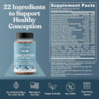 Conception for Her & Conception for Him Bundle - Fertility Supplements for Couples - Hormonal Balance, Cycle & Ovulation Support + Sperm Count, Motility & Strength - 120 Vegetarian Capsules