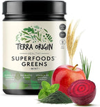 TERRA ORIGIN Healthy Superfood Greens Powder Drink with Probiotics & Ashwagandha | Adaptogen & Digestive Enzyme Fruit and Veggie Blend | for Gut Health, Energy, Immune Support* | 30 Servings | Mint