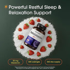 NatureBell Melatonin 20mg - 365 Lozenges - Daily Sleep Support for Adults - Bedtime Supplement for Nighttime Relaxation Support* - Dissolves Fast