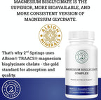Magnesium Bisglycinate Complex 400mg – Albion TRAACS Chelated Magnesium for Maximum Absorption – Gentle on Stomach, Highly Bioavailable Magnesium Supplement – 120 Capsules