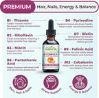 Why Not Natural Vitamin B Complex Liquid Drops - Supplement for Women - Vegan and Sublingual Forms of B1 B2 B3 B5 B6 Biotin Folate and Choline - Plus Blend for Energy Support