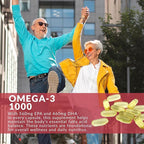 HAIM Omega-3 1000 Fish Oil Softgels — 1120mg Omega-3 with EPA DHA Fatty Acids — Burpless, Odorless, No Fishy Smell — Triple Strength Concentrated Supplement — Nutritional Softgels — 60 Count