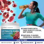 Dr. Berg Zero Sugar Hydration Keto Electrolyte Powder - Enhanced w/ 1000 mg of Potassium & Real Pink Himalayan Salt (NOT Table Salt) - Pomegranate and Cherry Hydration Drink Supplement - 50 Servings