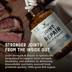 Heart & Soil 100% Grass Fed & Finished Joint Support Supplement from Regenerative Cattle with Trachea, Scapula & Bone Marrow – Supports Joint Strength & Mobility – 3000mg – Glass Bottle – 180 Capsules