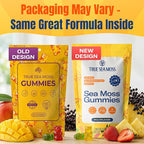 TrueSeaMoss Sea Moss Gummies with Bladderwrack & Burdock Root – Vegan Formula for Adults & Kids – Fruity Flavor – 60 Gummies (Pouch May Vary)