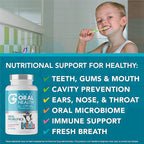Oral Probiotics for Mouth Bad Breath Treatment for Kids Dental Care & Cavity Prevention with BLIS K12 M18 – Dr Formulated Dental Probiotics for Teeth and Gums, 30 Chewable Tablets Strawberry Vanilla