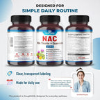NAC Supplement N-Aetyl Cysteine Enriched with Milk Thistle, Quercetin - Support Immunity, Respiratory Health & Liver Detox | 150 Capsules