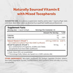 Naturalis Sunflower Vitamin E 670mg (1000 IU) with Mixed Tocopherols | Essential Skin Vitamin & Immune Support | Non-GMO, Soy & Gluten Free | 60 Softgels