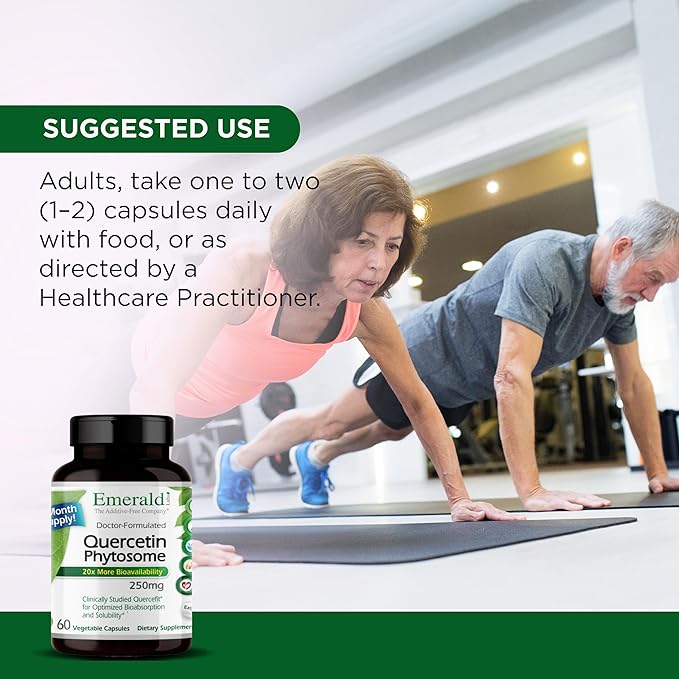 EMERALD LABS Quercetin Phytosome - Quercetin Complex for Immune Support - Vegan & Gluten-Free - 60 Vegetable Capsules