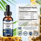 Magnesium Glycinate Liquid Drops 500mg - Triple Magnesium Complex Supplement with Citrate, Malate, Ashwagandha, L-Theanine, Vitamin B6 for Sleep, Stress Relief, Muscle, Pineapple Flavor 4 Fl Oz