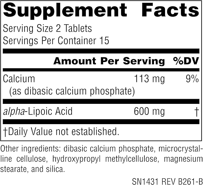Source Naturals Alpha Lipoic Acid, Timed Release Antioxidant Protection* - 300mg - 30 Vegan Tablets