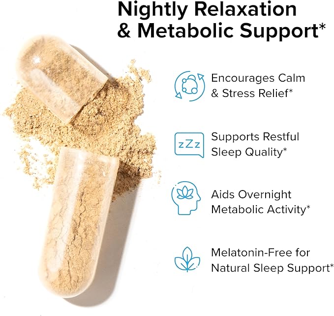 Night Shred Black Melatonin-Free Nighttime Fat Burner and Sleep Support Supplement - GABA Complex with Ashwagandha, CLA, Grains of Paradise, and Zylaria - Thermogenic Fat Burner - 90 Vegan Capsules