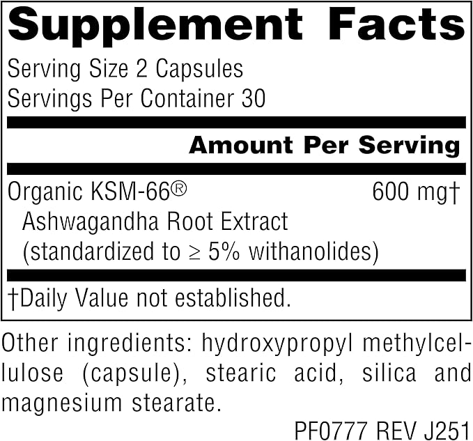 Planetary Herbals KSM-66 Ashwagandha Root Extract - 600 mg - 60 Vegetarian Capsules