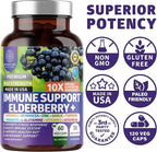 2-Pack N1N Premium 10-in-1 Immune Support Supplement [10 Potent Ingredients] with Elderberry, Vitamin C, Zinc, Echinacea, Turmeric Curcumin, Garlic and Probiotics for Adults, 120 Veg Caps