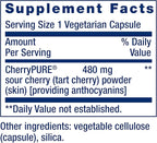 Life Extension Tart Cherry with CherryPURE®, anthocyanins, oxidative Stress, Muscle Recovery, Exercise Support, Muscle Comfort, Vegetarian, Gluten-Free, Non-GMO, 60 Capsules