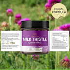HERBAMAMA Milk Thistle Gummies – 1500mg Milk Thistle Supplement for Liver Detox* & Anitoxidant Support – Liver Support Supplement – Vegan Liver Health* Gummies - 60 Count (30 Servings)