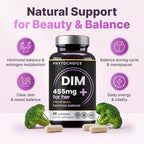 DIM for Women 350mg High Potency with BioPerine® & Broccoli Extract – 455mg Total Complex for Hormone Balance, Estrogen Metabolism, PMS & Menopause Support, Clear Skin & Women’s Wellness, 60 Capsules