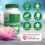 Health Thru Nutrition Ashwagandha 500mg KSM­66® 90 Capsules | Stress, Mood, Focus, & Energy | Clinically Proven and Organic Root-Only Whitania Somnifera Extract | Non-GMO, Gluten & Soy Free