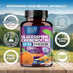 Glucosamine Chondroitin MSM Complex - 3X Strength Joint Support Supplement with Glucosamine Sulfate, Turmeric, Boswellia - For Cartilage, Mobility & Flexibility - Bottled in USA - 180 Capsules
