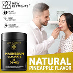 Calm Magnesium Glycinate Gummies 500mg with High-Potency Vitamin D3 10000iu & Vitamin K2 100mcg | Stress Relief, Relaxation & Bone Support for Adults | Vegan, Non-GMO, Gluten-Free, Pineapple Flavor