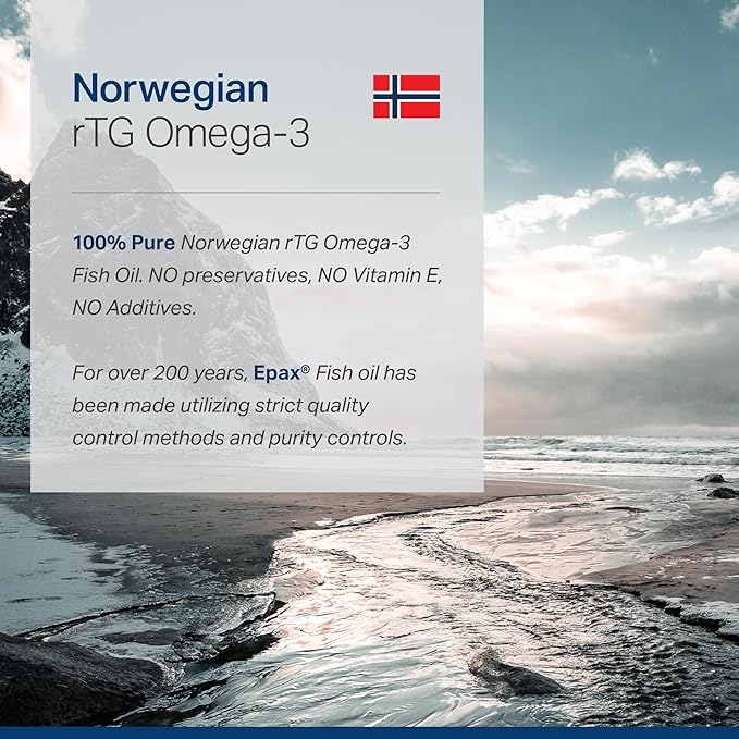 Norwegian rTG Omega 3 Fish Oil for Brain & Heart Boost, Triglyceride Fish Oil Omega 3 Supplements, 300 DHA 600 EPA Omega 3 Softgels Essential Fatty Acids for Eyes, Skin & Joints, 1200mg, 30 Servings
