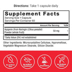 Force Factor Apigenin Supplement for Relaxation and Stress Support, Powerful Bioflavonoid and Antioxidant, Apigenin 50mg, Premium Quality, Vegan, Non-GMO, 60 Capsules (Packaging May Vary)